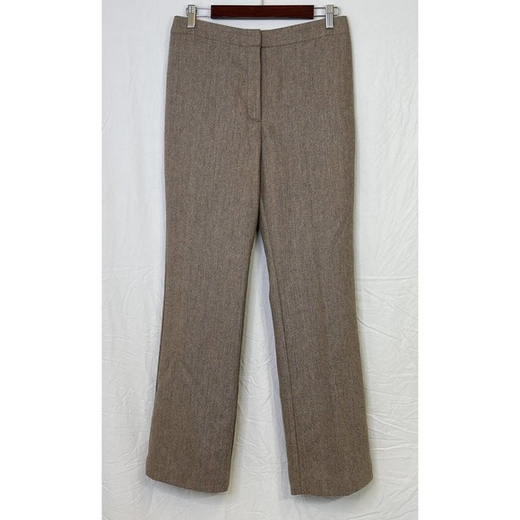 Talbots Pants - Talbots Tan Tweed Wool Blend Dress Slacks Pants Size 8 Straight Leg